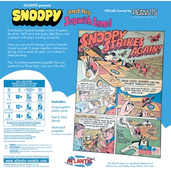 Plastikmodell – ATLANTIS Models Snoopy and His Sopwith Camel Plane Snap Kit – AMCM6779